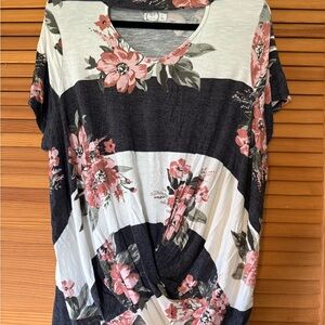 Maurices Floral Front Knot Top